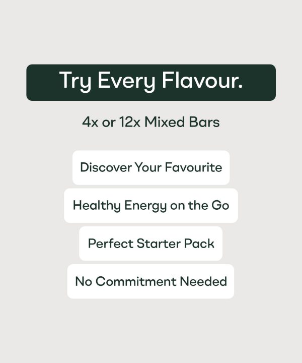 Infografia do Trial Pack de barras Stautt para experimentar todos os sabores | Infographic of the Stautt Trial Pack bars to try every flavour